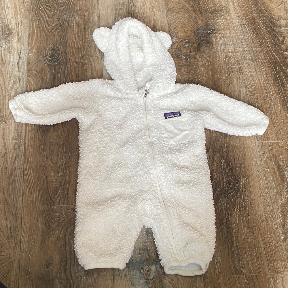 Patagonia Cozy White Fleece One Piece